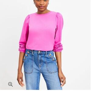 NWT, Loft, Pink Ballon Sleeve Top!